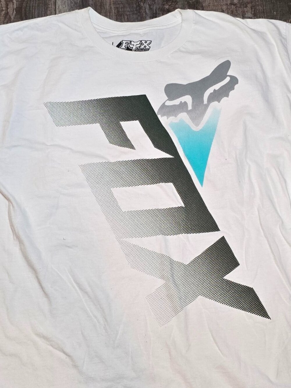 Fox Mens Large Graphic T Shirt White Logo Short Sleeve Regular Fit Tee